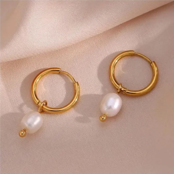 Pearl drop Hoops